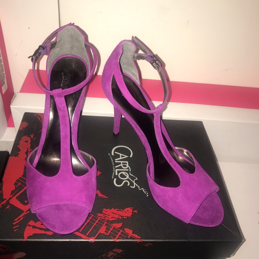 Carlos Santana all leather suede pink sandals 8.5